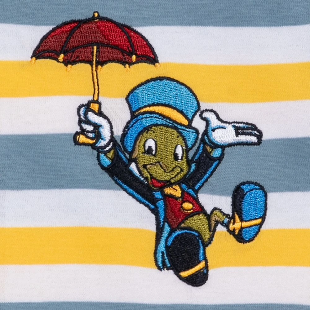 Pinocchio and Jiminy Cricket Striped T-Shirt for Kids Disney Pinocchio And Jiminy Cricket Striped T-Shirt For Kids -Clothing Shop 5007048020047 3