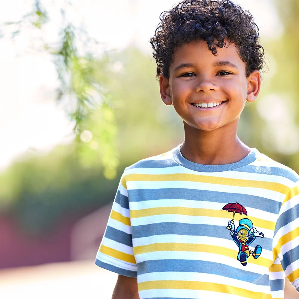 Pinocchio and Jiminy Cricket Striped T-Shirt for Kids Disney Pinocchio And Jiminy Cricket Striped T-Shirt For Kids -Clothing Shop 5007048020047 6