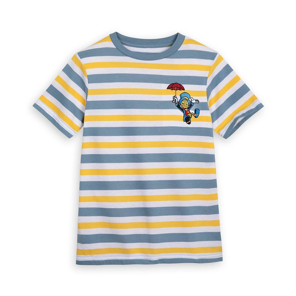 Pinocchio and Jiminy Cricket Striped T-Shirt for Kids Disney Pinocchio And Jiminy Cricket Striped T-Shirt For Kids -Clothing Shop 5007048020047