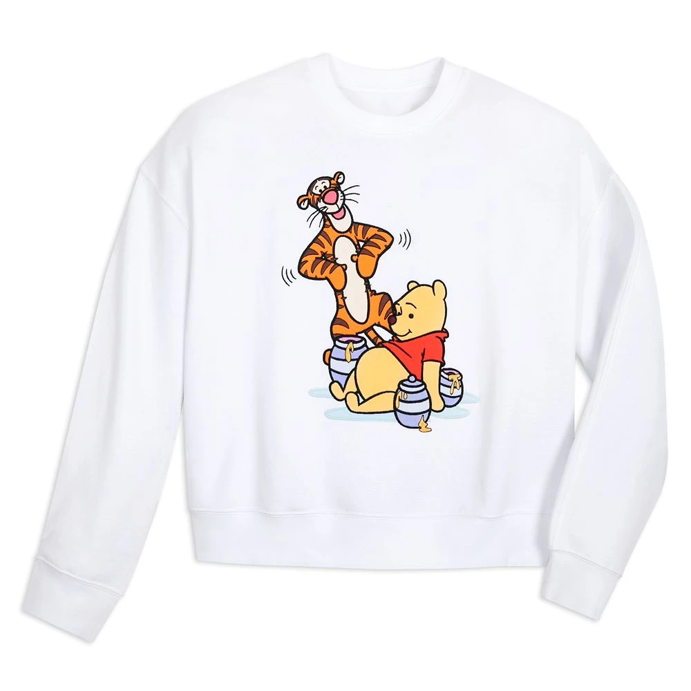 Winnie the Pooh and Tigger Semi-Cropped Sweatshirt for Women Disney Winnie The Pooh And Tigger Semi-Cropped Sweatshirt For Women -Clothing Shop 5102106030098