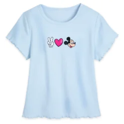 Disney Mickey Mouse ''Peace, Love, Mickey'' T-Shirt For Women