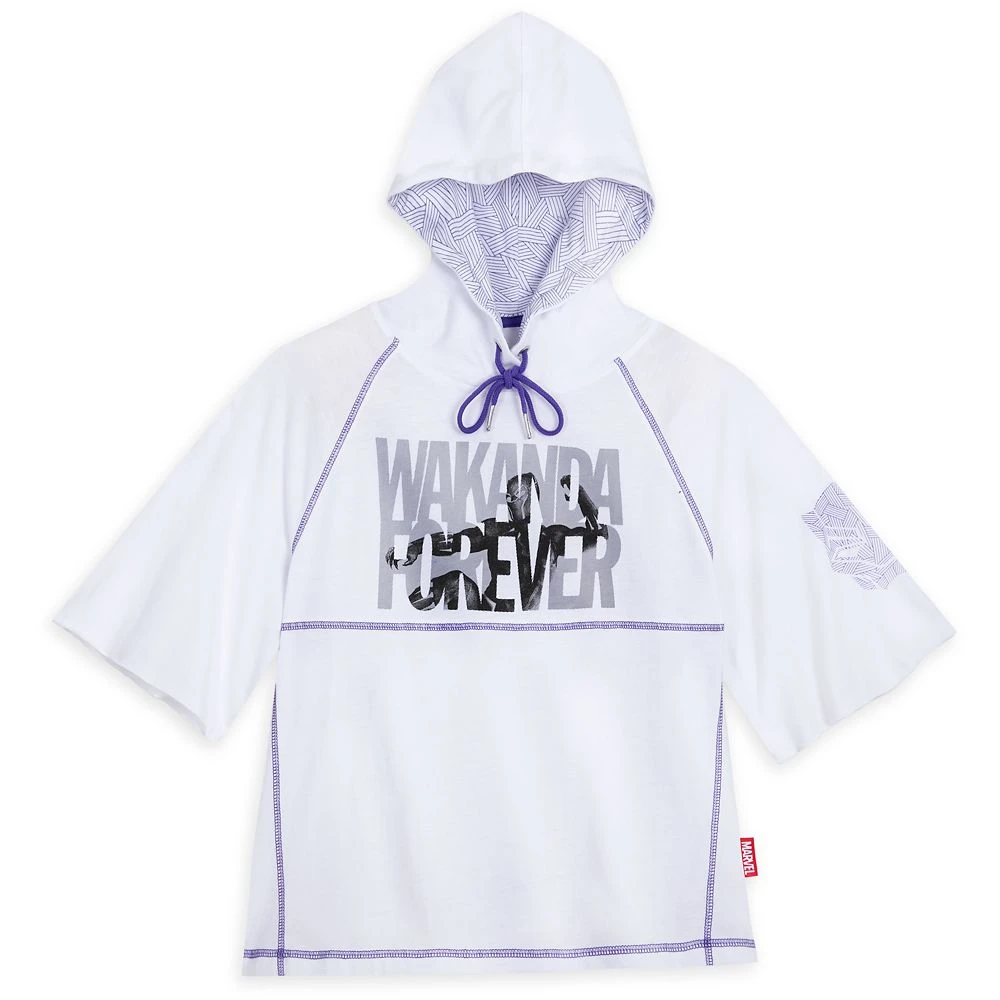 Black Panther Short Sleeve Pullover Hoodie for Women Disney Black Panther Short Sleeve Pullover Hoodie For Women -Clothing Shop 5106059244961