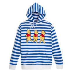 Disney Winnie The Pooh Striped Pullover Hoodie For Adults
