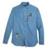 Disney Mickey Mouse And Friends Denim Shirt For Adults