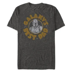 Disney The Mandalorian ''Galaxy's Best Dad'' Heathered T-Shirt For Men – Star Wars: The Mandalorian